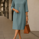 Sabine | Vestido Midi Fluido Efecto Barriga Plana