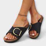 Margarida - Sandalias de corcho con hebilla para mujer