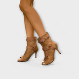 Luísa - Sandalias Chic de Punta Abierta con Tacón