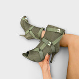 Luísa - Sandalias Chic de Punta Abierta con Tacón