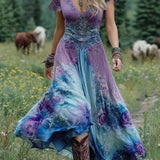 Serena - Vestido Corto Maxi con Estampado Floral