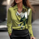 Inês - Blusa de Satén Elegante con Escote Delicado