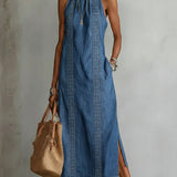 Júlia - Vestido de Denim con Encaje Vintage