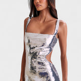 Sparkle Silver - Vestido de Noche Elegante