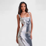 Sparkle Silver - Vestido de Noche Elegante