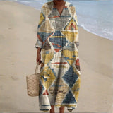 Cátia - Vestido Bohemio con Estampados Étnicos