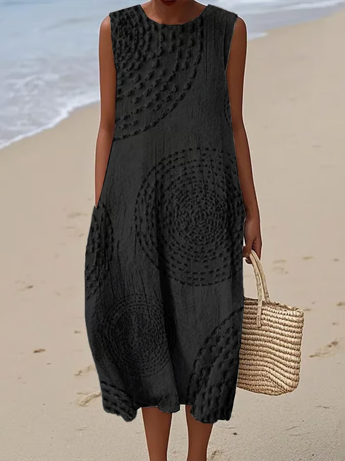 Ana - Textured Sleeveless Maxi Dress
