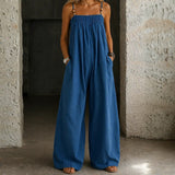 Madalena - Mono de Denim de Piernas Amplias