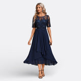 Mariana - Vestido de Encaje con Mangas Cortas