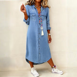 Helena - Vestido Camisero de Denim Casual y Elegante