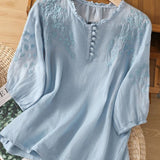 Cassiana - Camisa de Algodón y Lino