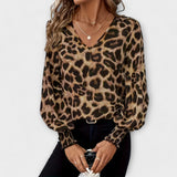 Joana - Blusa Elegante de Estampado de Leopardo