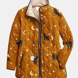 DELACROIX | Chaqueta acolchada Nicole con estampado de gatos y estrellas