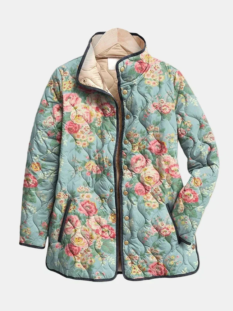 DELACROIX | Chaqueta acolchada con rosas Mathilde Celadon