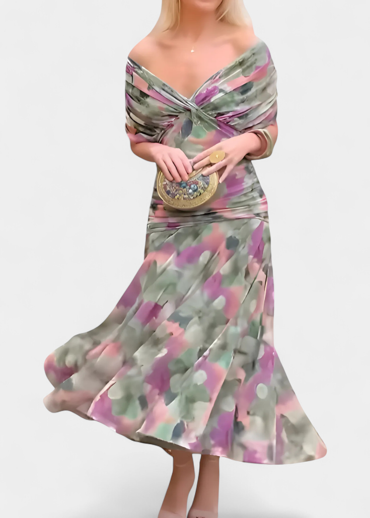Alondra | Long Floral V-neck Dress