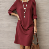 Sabine | Vestido Midi Fluido Efecto Barriga Plana