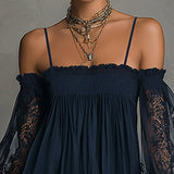 Nádia - Minivestido bardot de encaje