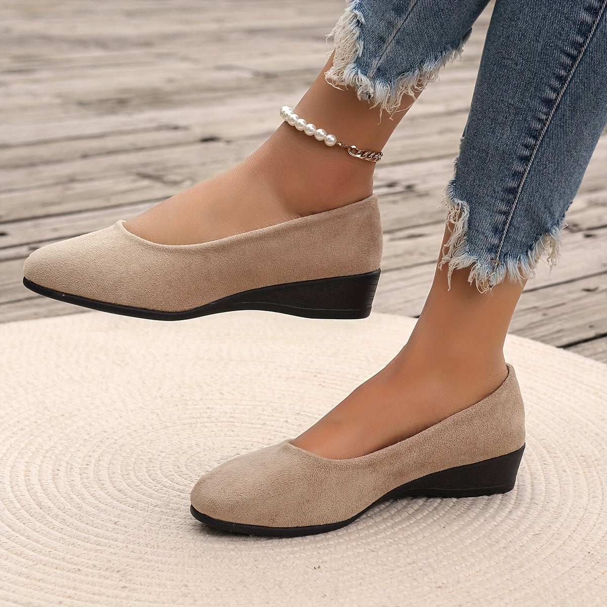 Éliane - Comfortable Wedge Ballerinas