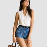 Salete - Blusa suave con escote en V