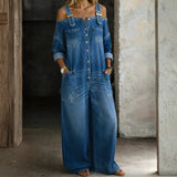 Elsa - Off-Shoulder Denim Jumpsuit