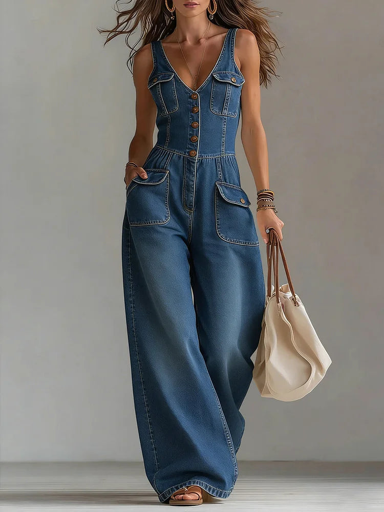 Sofia - Casual Denim Wide Leg