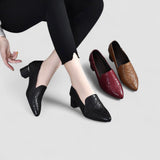 Olene - Zapatos de Tacón en Cuero Vegano con Bordado Delicado