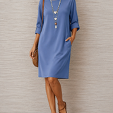 Sabine | Vestido Midi Fluido Efecto Barriga Plana