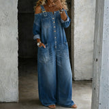 Florencia - Mono de Denim con Hombros Descubiertos