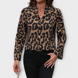 Catarina - Camisa Casual de Leopardo