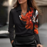 Inês - Blusa de Satén Elegante con Escote Delicado