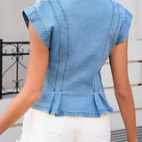 Vera - Blusa de Denim con Escote en V