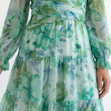 Camille | Maxi Vestido Floral de Mangas Largas