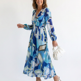 Camille | Maxi Vestido Floral de Mangas Largas