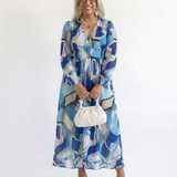 Camille | Maxi Vestido Floral de Mangas Largas