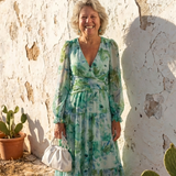 Camille | Maxi Vestido Floral de Mangas Largas