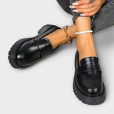 Calista - Mocasines ortopédicos para mujer con cuña de satén