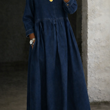 Leonor - Vestido de Denim con Cuello Tipo Peter Pan