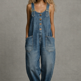 Leila - Mono de Denim Chic con Bolsillos