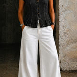 Vera - Blusa de Denim con Escote en V