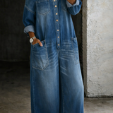 Florencia - Mono de Denim con Hombros Descubiertos