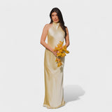 Martina - Vestido Satinado con Lazo