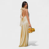Martina - Vestido Satinado con Lazo