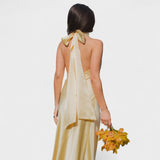 Martina - Vestido Satinado con Lazo