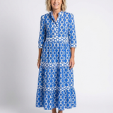 Pauline | Vestido midi de tres cuartos con diseño de cadena
