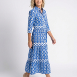 Pauline | Vestido midi de tres cuartos con diseño de cadena