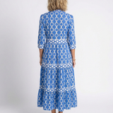 Pauline | Vestido midi de tres cuartos con diseño de cadena