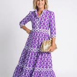 Pauline | Vestido midi de tres cuartos con diseño de cadena