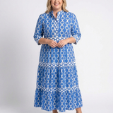 Pauline | Vestido midi de tres cuartos con diseño de cadena