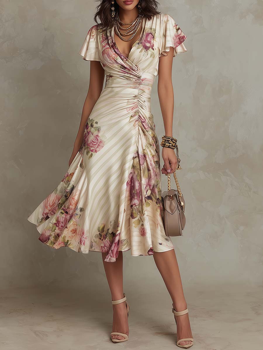 Aida - Vestido midi de satén elegante