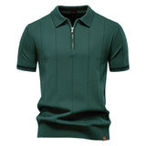 Medio Zíper Polo - Diseño de Textura Vertical